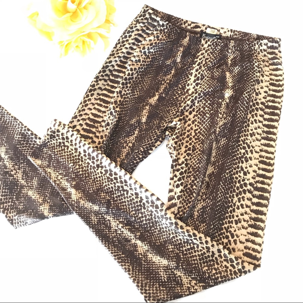 BASICALLY ME Brown and Cream Reptile Leggings